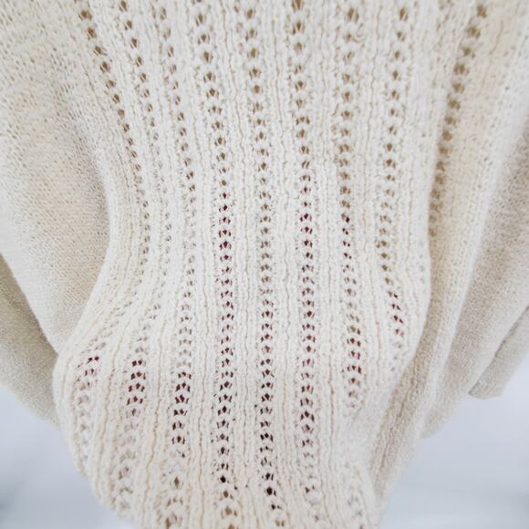Rachel Zoe Womens Karla Open Cream Lace Knit Stretchy Cotton Blend Sweater| XL - Picture 11 of 12